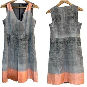 Rachel Roy Size 12 Mother of Bride Spring Tea Cocktail Pastel Gray Orange Dress